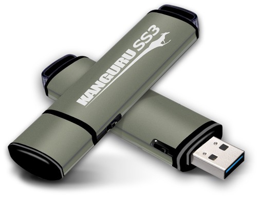 Qualitativ hochwertige superschnelle Kanguru SS3 USB-3.0 Sticks mit physischem Schreibschutz und Seriennummer bis zu 512GB verfügbar