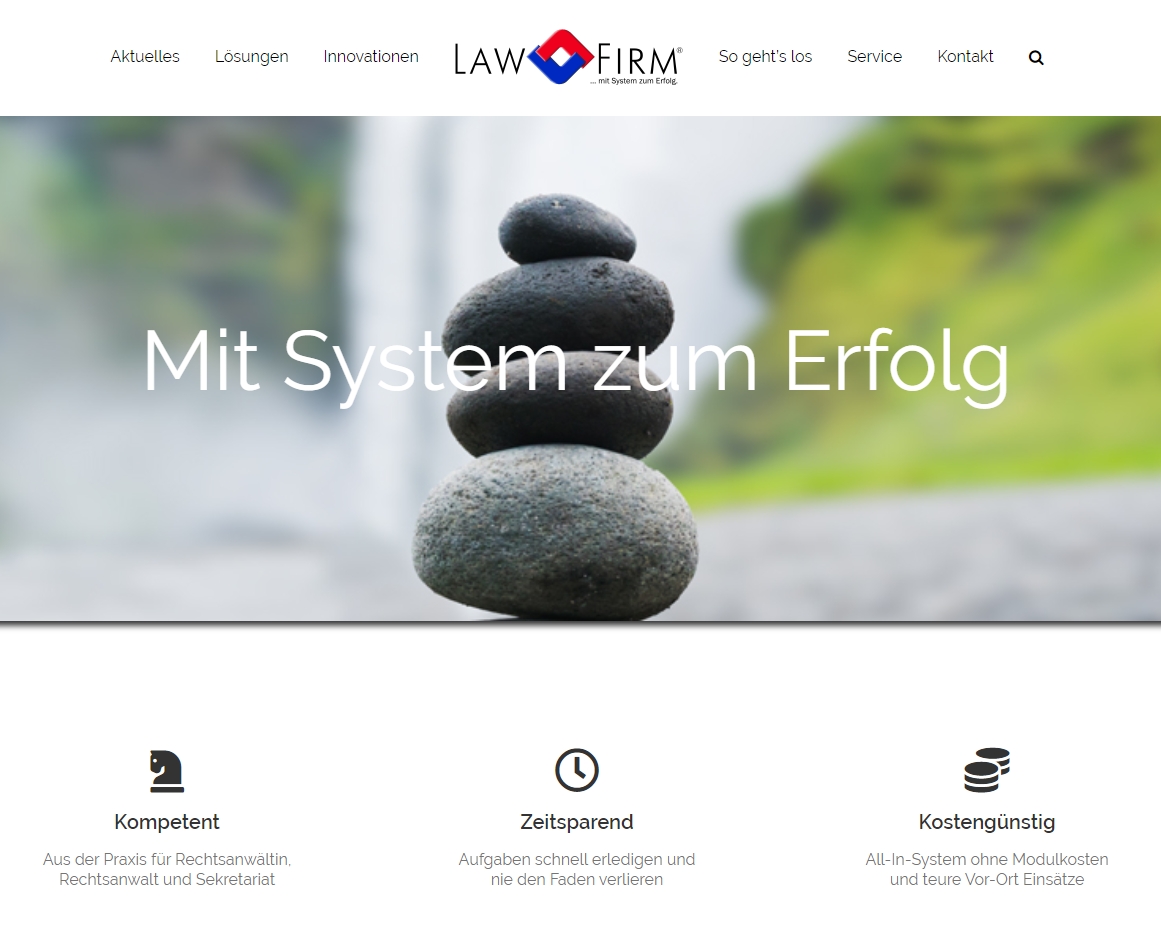 Neue Webseite zur Premium Anwaltssoftware LawFirm® ist online: www.kanzleirechner.de
