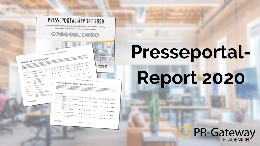 Portale im Vergleich: Der PR-Gateway Presseportal-Report 2020